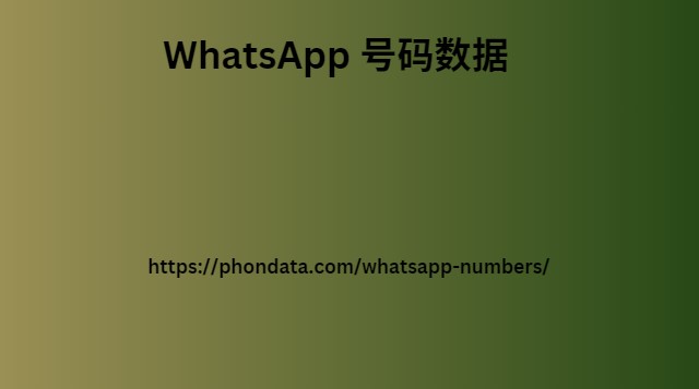 WhatsApp 号码数据